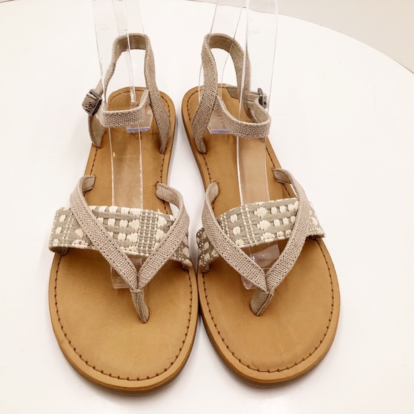 Toms Shoes - {TOMS} Oxford Tan Heritage Canvas Lexie Sandals